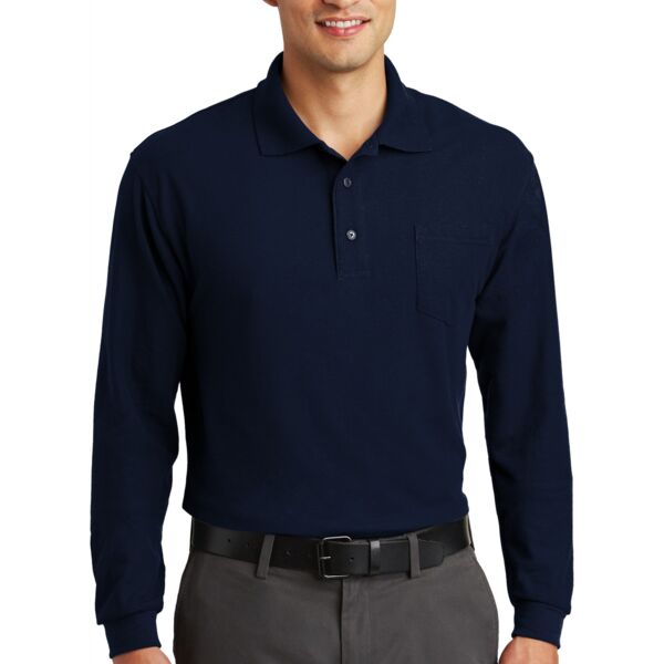 Long Sleeve Polo with Pocket Thumbnail